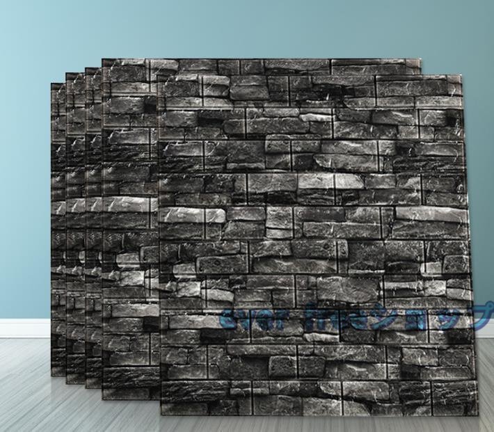 実用品★50枚 70x77cm 背景壁 3D立体レンガ模様壁紙 防水 汚い防止 カビ防止