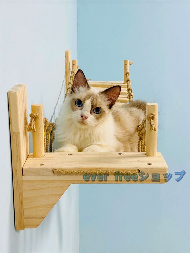  ограничение * наличие башня для кошки кошка гамак развлечение место стена для полки доска -тактный отсутствует аннулирование движение нехватка аннулирование сборка простой лестница из дерева подвешивание . кошка bed 