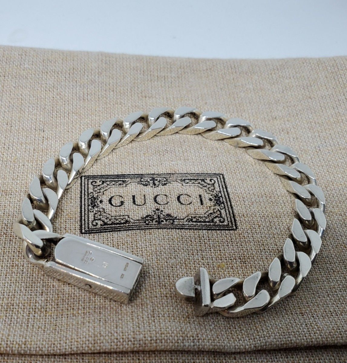 【超レア廃盤品】GUCCI 喜平 フラットリンクチェーン ブレスレット 19号