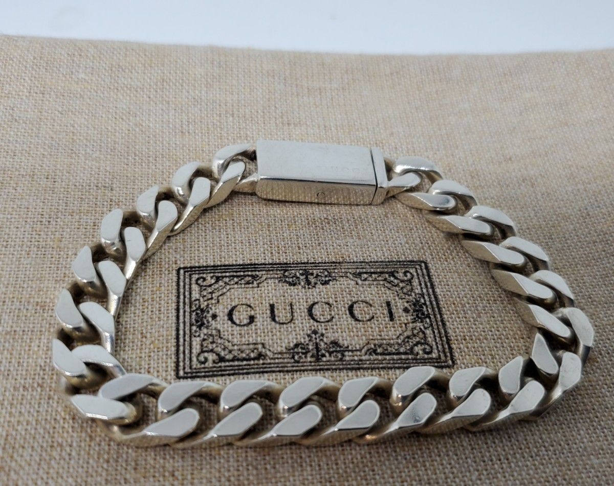 【超レア廃盤品】GUCCI 喜平 フラットリンクチェーン ブレスレット 19号