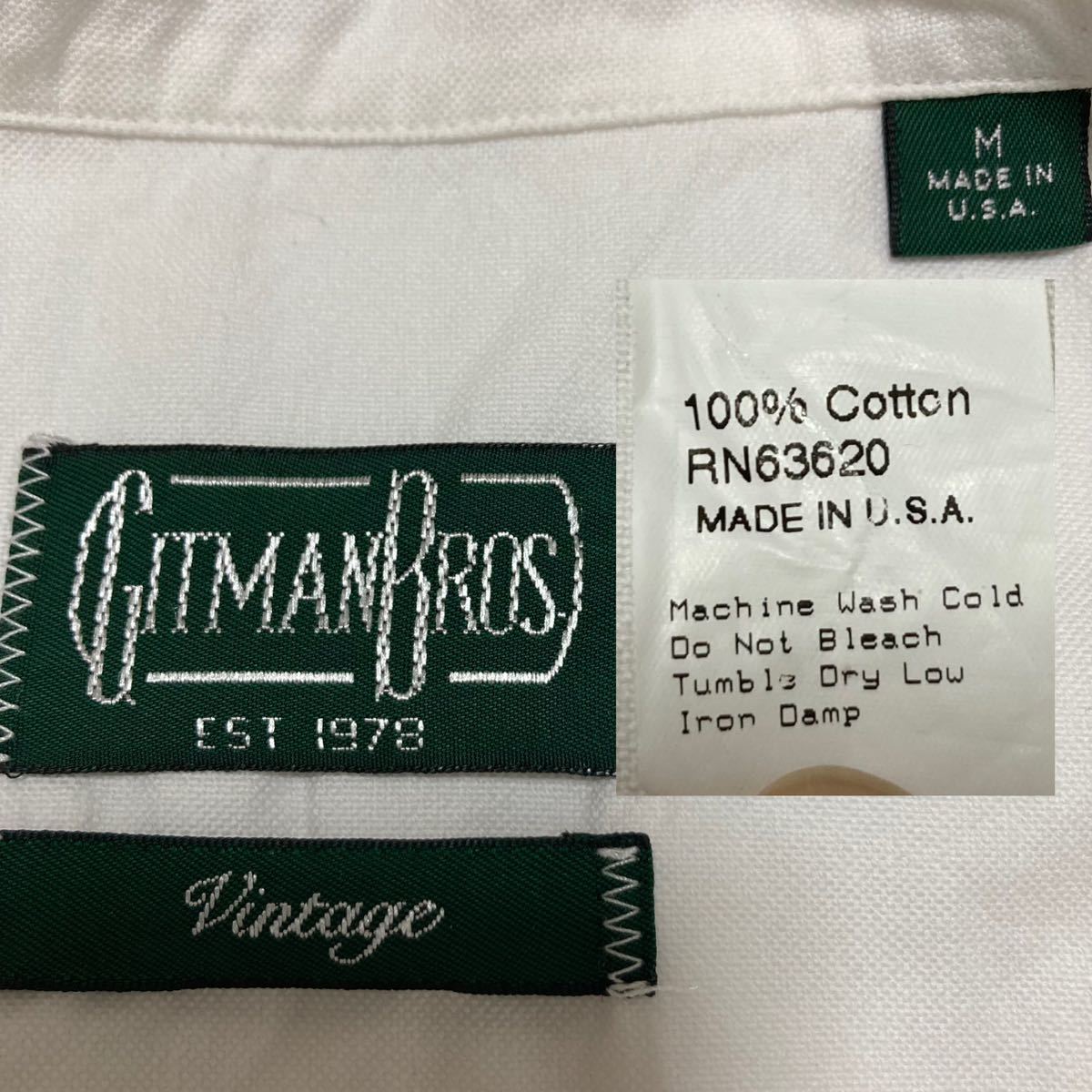 良品 GITMAN VINTAGE オックスフォード オープンカラー シャツ M 良品 GITMAN VINTAGE オックスフォード オープンカラー シャツ M