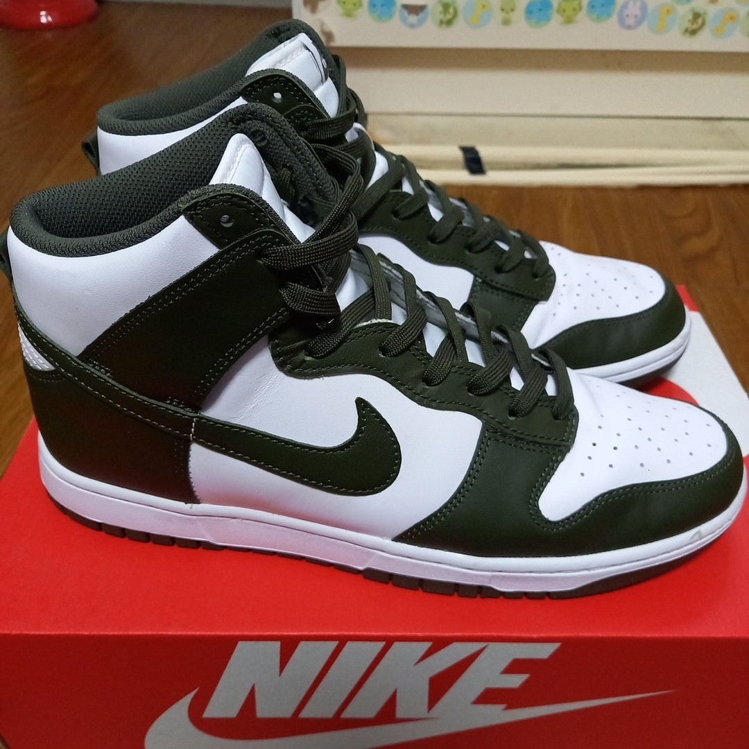 28.5cm NIKE DUNK HIGH RETRO ナイキ ダンク ハイ レトロ USED 箱付 カーゴカーキ