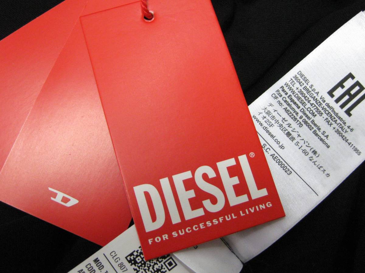 【ポスト投函配送】新品 直輸入 DIESEL 転写プリント レギュラーフィット 半袖Tシャツ XLサイズ T-JUST-E43 ブラック A09754_画像5