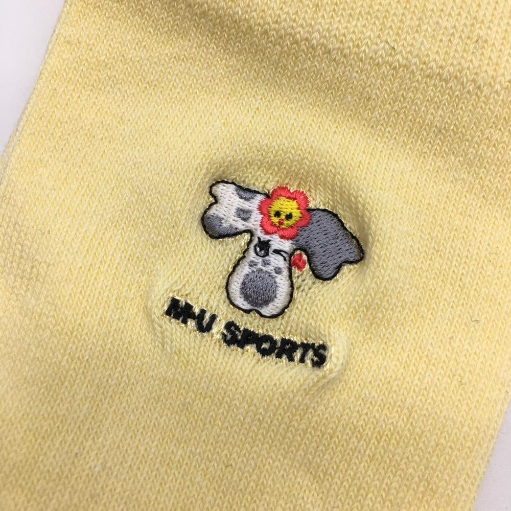 【新品】MUスポーツ ハイソックス イエロー 犬刺しゅう レディース ゴルフウェア M・U SPORTS_画像3