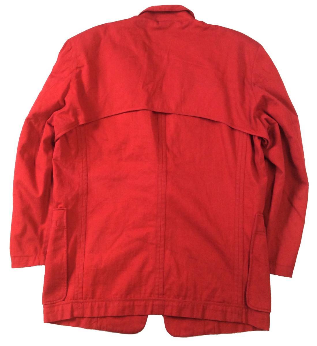 イッセイミヤケメン ISSEY MIYAKE MEN 70s コットン デザインジャケット テーラードジャケット 赤 ヴィンテージ M_画像8