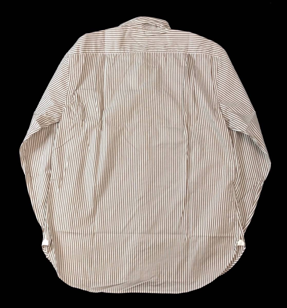 SAN SIRO イタリア製 ストライプ ドレスシャツ ブラウン×ホワイト メンズ 161/2-42 送料250円_画像5
