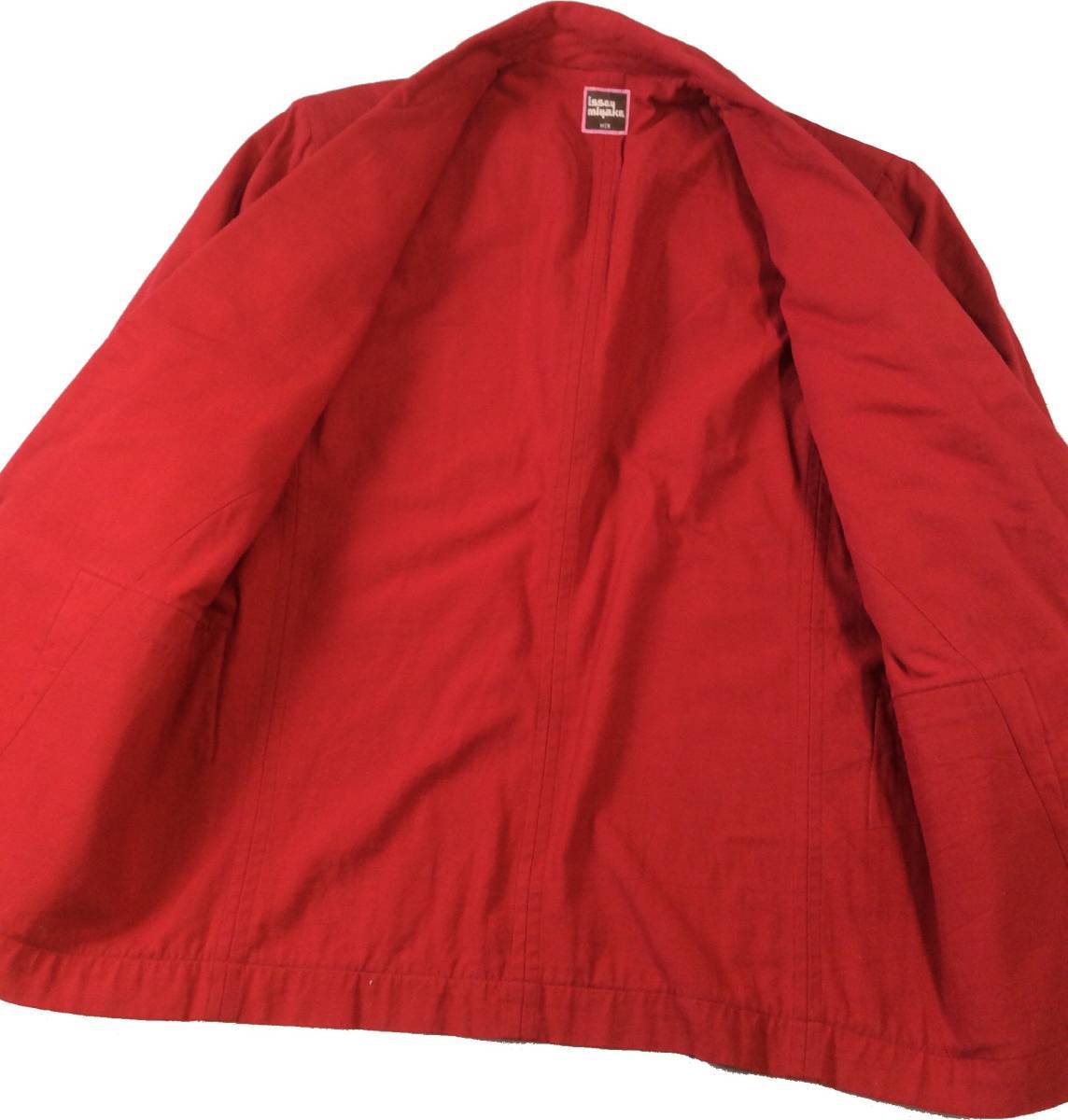 イッセイミヤケメン ISSEY MIYAKE MEN 70s コットン デザインジャケット テーラードジャケット 赤 ヴィンテージ M_画像7