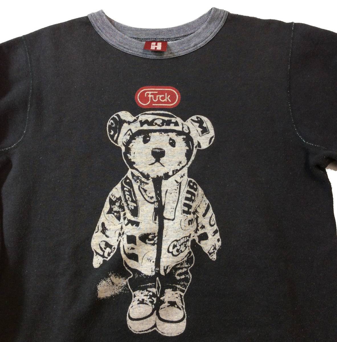 HYSTERIC GLAMOUR Hysteric Glamour FUCK Bear bear sweat sweatshirt black × gray series F free size (ma)