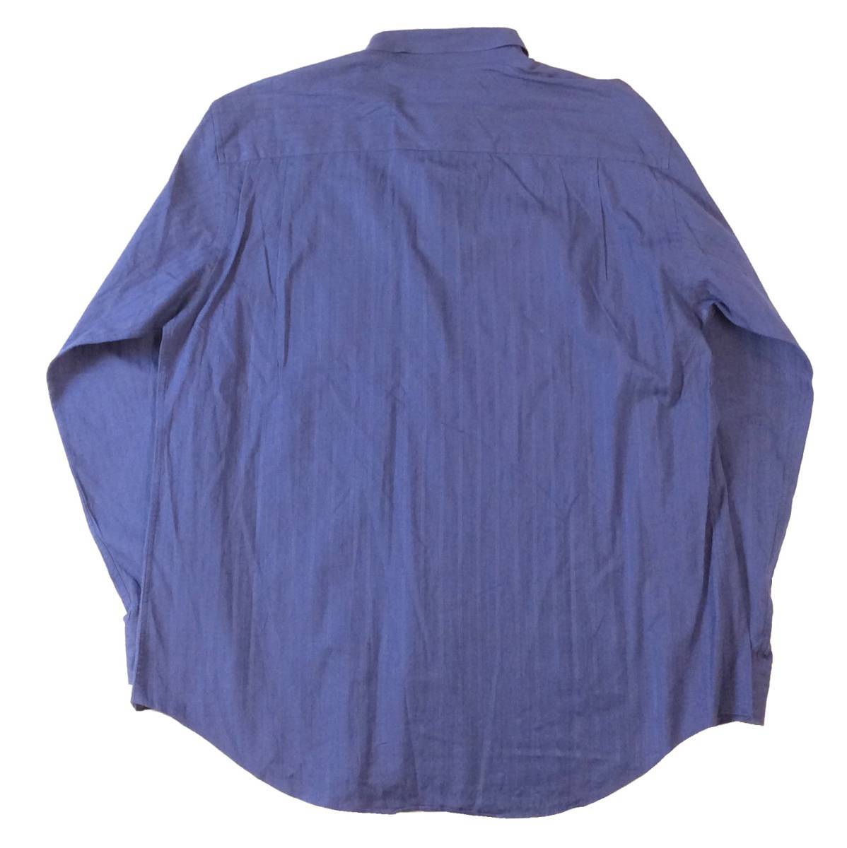イッセイミヤケ ISSEY MIYAKE 長袖シャツ ドレスシャツ ブルー ストライプ コットン メンズ 3_画像5
