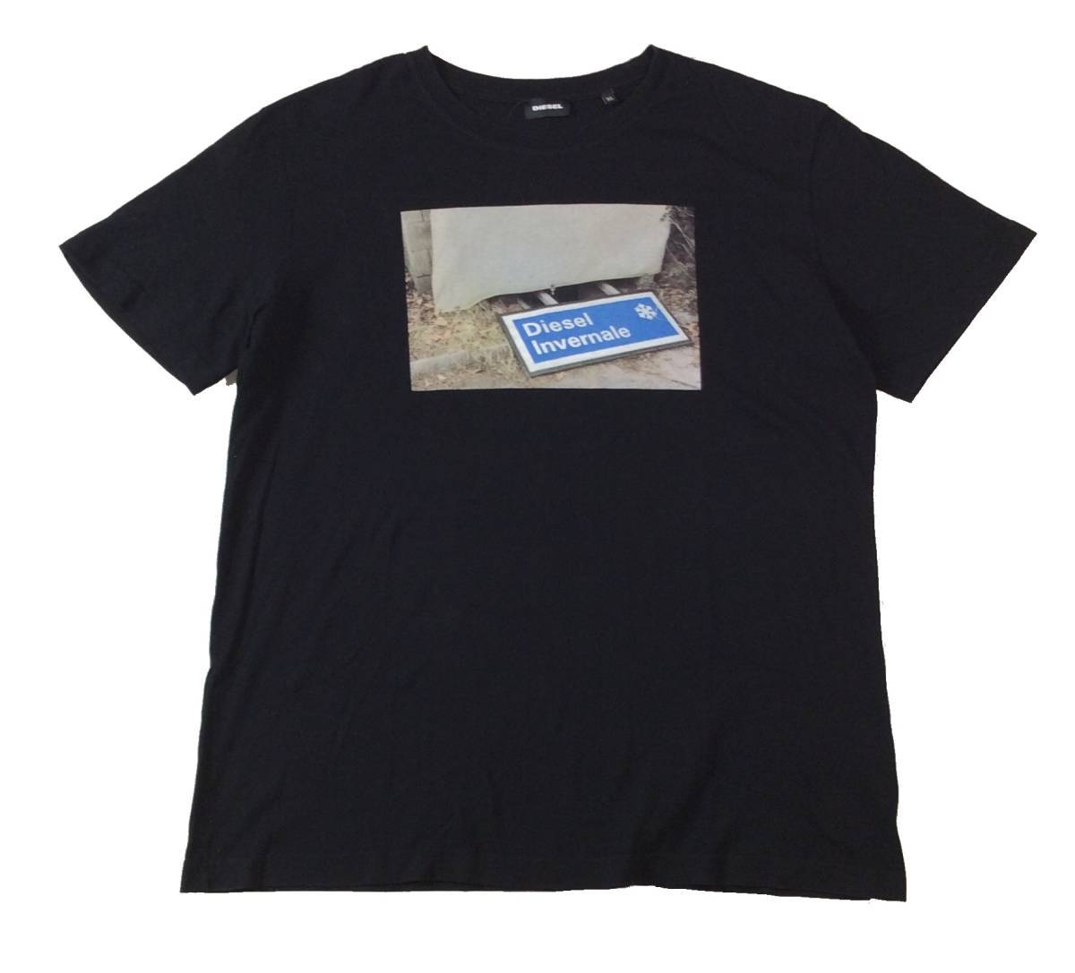 DIESEL ディーゼル プリント 半袖Tシャツ ブラック メンズ XL 送料250円 (ma)_画像1