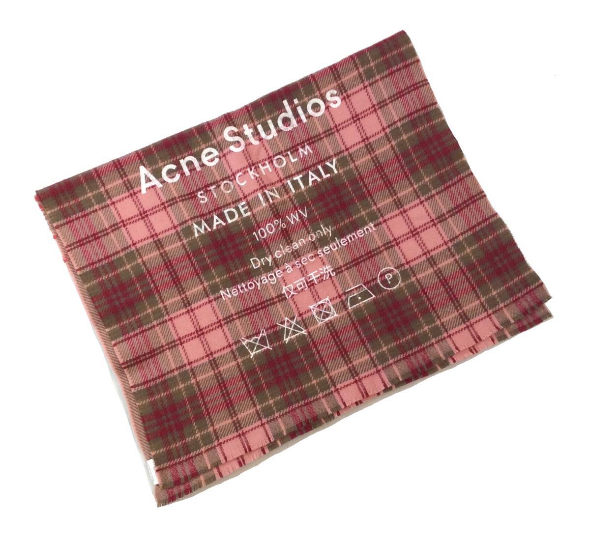 【セール 登場から人気沸騰】 Acne Studios アクネ ストゥディオズ ITALY製 ウール チェック 大判 ショール マフラー ピンク/レッド系チェック 女性用 【セール 登場から人気沸騰】 Acne Studios アクネ ストゥディオズ ITALY製 ウール チェック 大判 ショール マフラー ピンク/レッド系チェック 女性用