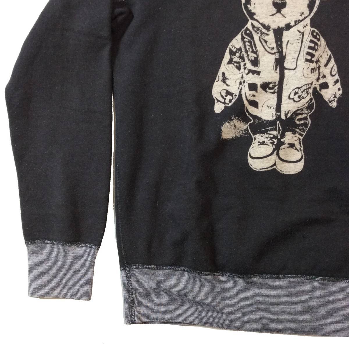 HYSTERIC GLAMOUR Hysteric Glamour FUCK Bear bear sweat sweatshirt black × gray series F free size (ma)