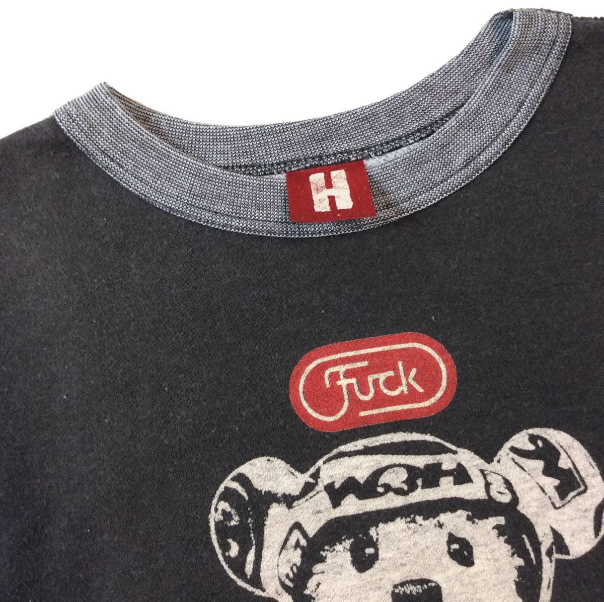 HYSTERIC GLAMOUR Hysteric Glamour FUCK Bear bear sweat sweatshirt black × gray series F free size (ma)