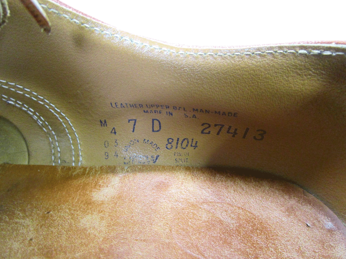 RED WING レッドウィング 27413 羽タグ POSTMAN ポストマンシューズ ブラウン US7D 25㎝