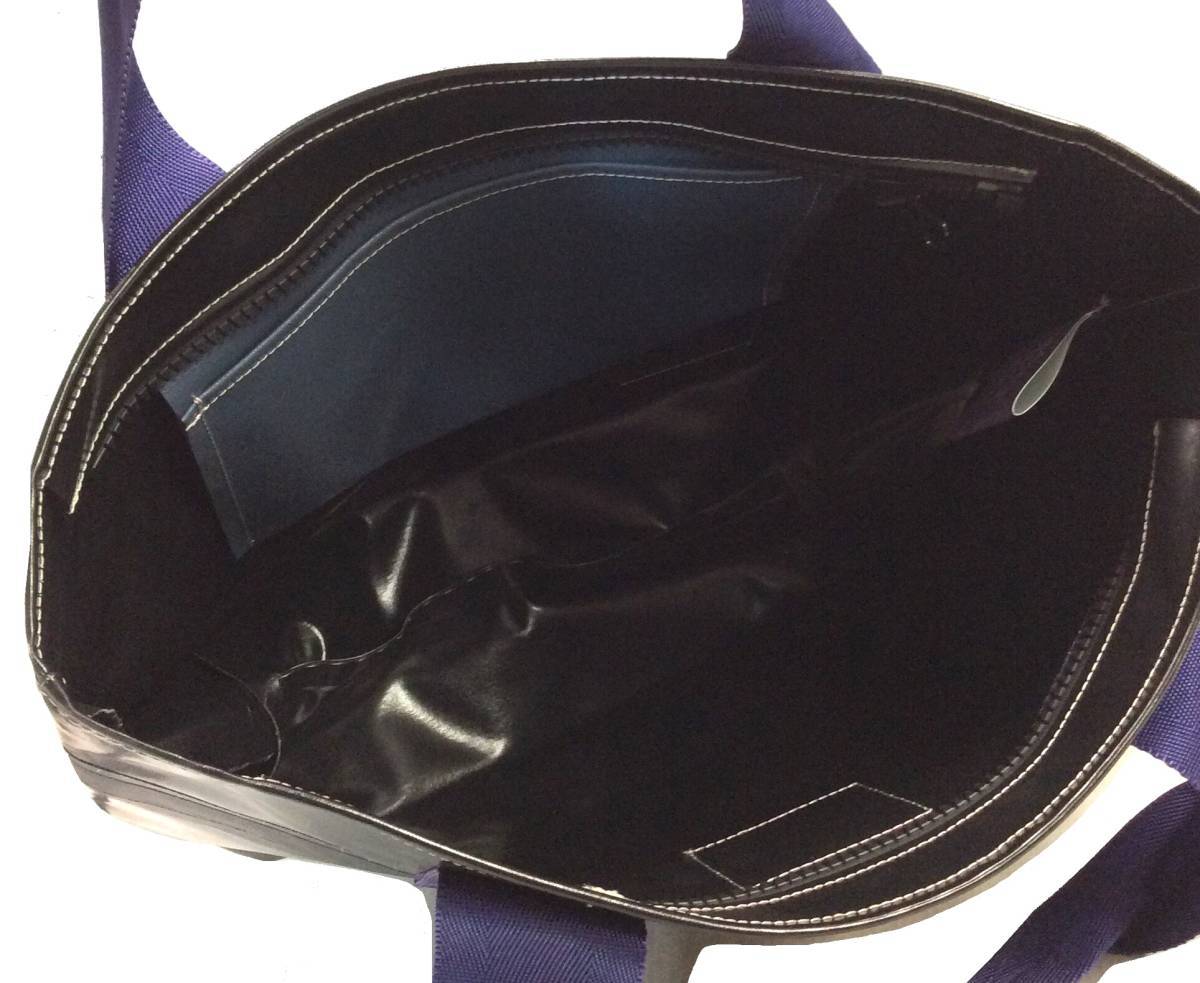 TENT LILA テント ライラ トートバッグ 鞄 ブラック×パープル シートベルト PVC 日本製 (ma)_画像7