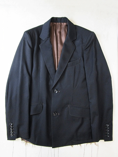 【セール 登場から人気沸騰】 S ジャケット ショート 19AW サルバム sulvam 美品 (D) ブラック 切りっぱなし ブラウン S