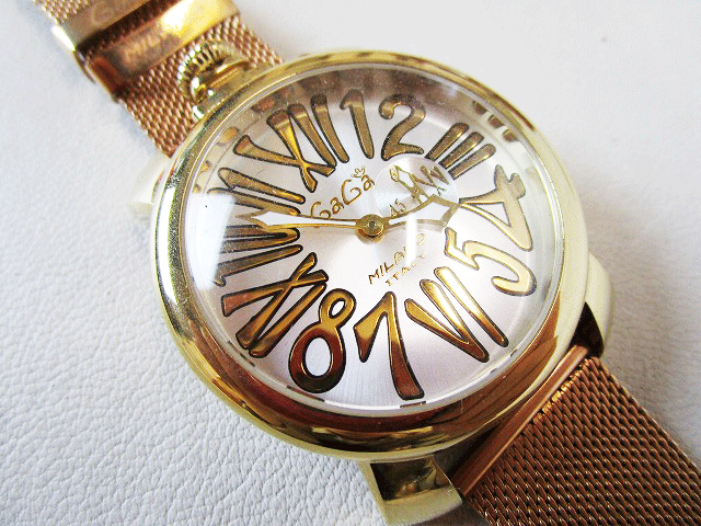 D) GAGA MILANO MANUALE 46 時計 腕時計 ガガミラノ マヌアーレ