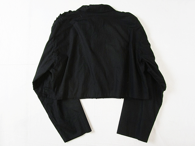 (D) 90s tricot COMME des GARCONS トリココムデギャルソン AD1990 フリル装飾 ショート丈 ジャケット ブラックの画像3