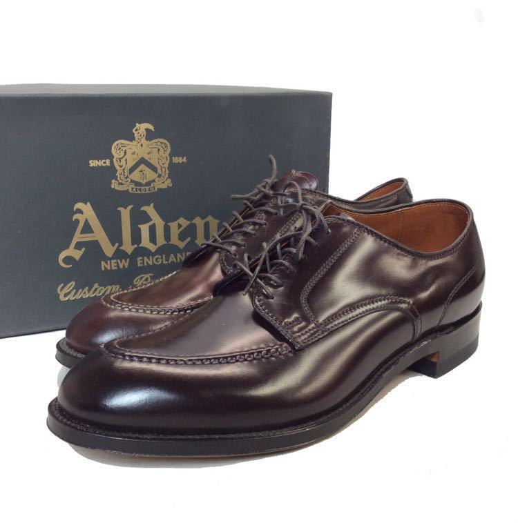 未使用 ALDEN オールデン 54038 モディファイドラスト コードバン Uチップ 6EYE ドレスシューズ 革靴 ブラウン系 91/2D 27,5cm_画像1