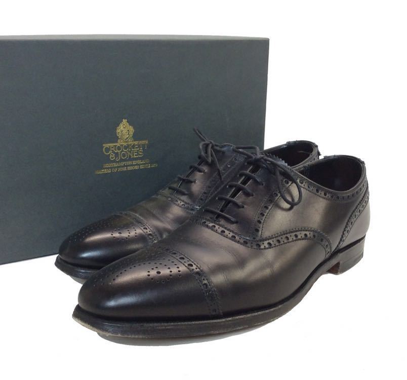 CROCKETT&JONES クロケット&ジョーンズ COVENTRY ストレートチップ メダリオン ドレスシューズ 革靴 ブラック カーフ LAST 341 81/2E