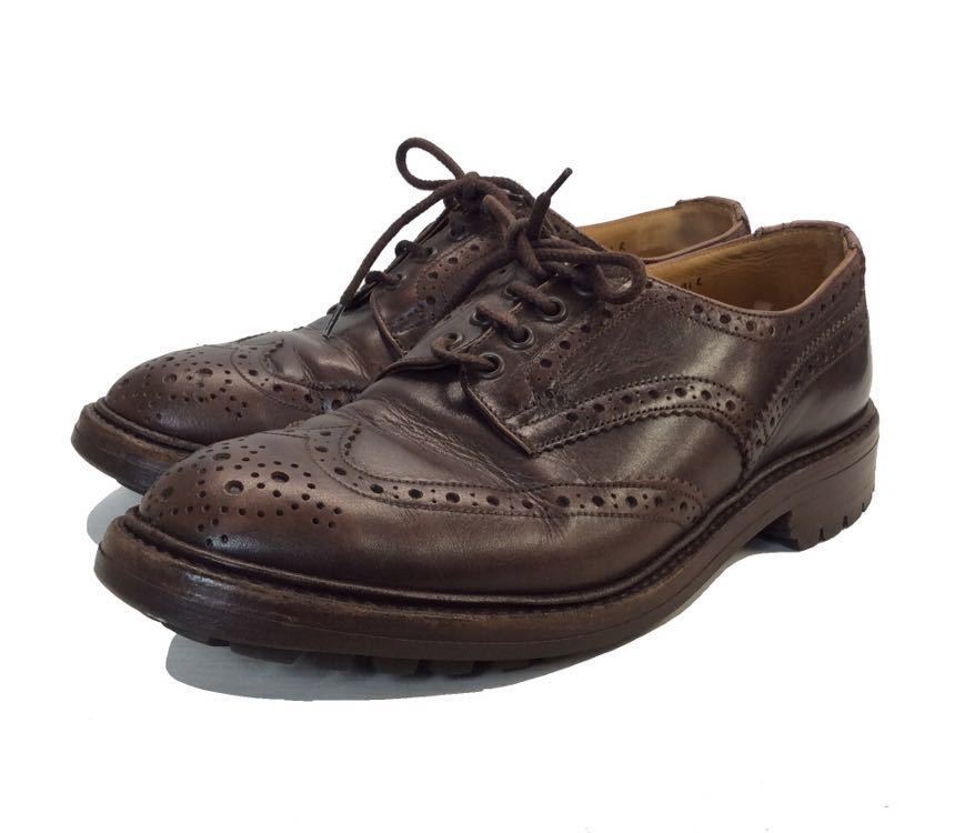 Trickers トリッカーズ BOURTON ウイングチップ レザーシューズ ドレスシューズ ブラウン 870891 8.6 メンズ_画像1