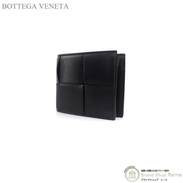 Bottega veneta (Bottega veneta) Maxi Inn Training Cassette Compact Bi -Cold Wallet 649605 Черные мужчины (красота) Используются