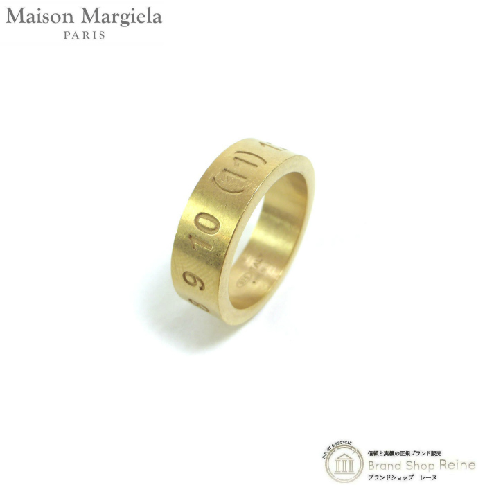 メゾン マルジェラ （Maison Margiela） ナンバリング ロゴ リング ワイド Ag925 指輪 04 ゴールド SI8UQ0003（新品）