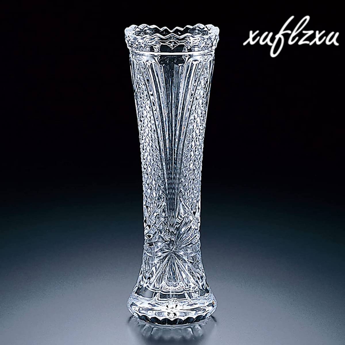  elegant ваза стекло ваза [ один колесо .. диаметр примерно 7x высота примерно 21cm прозрачный crystal ] сделано в Японии 