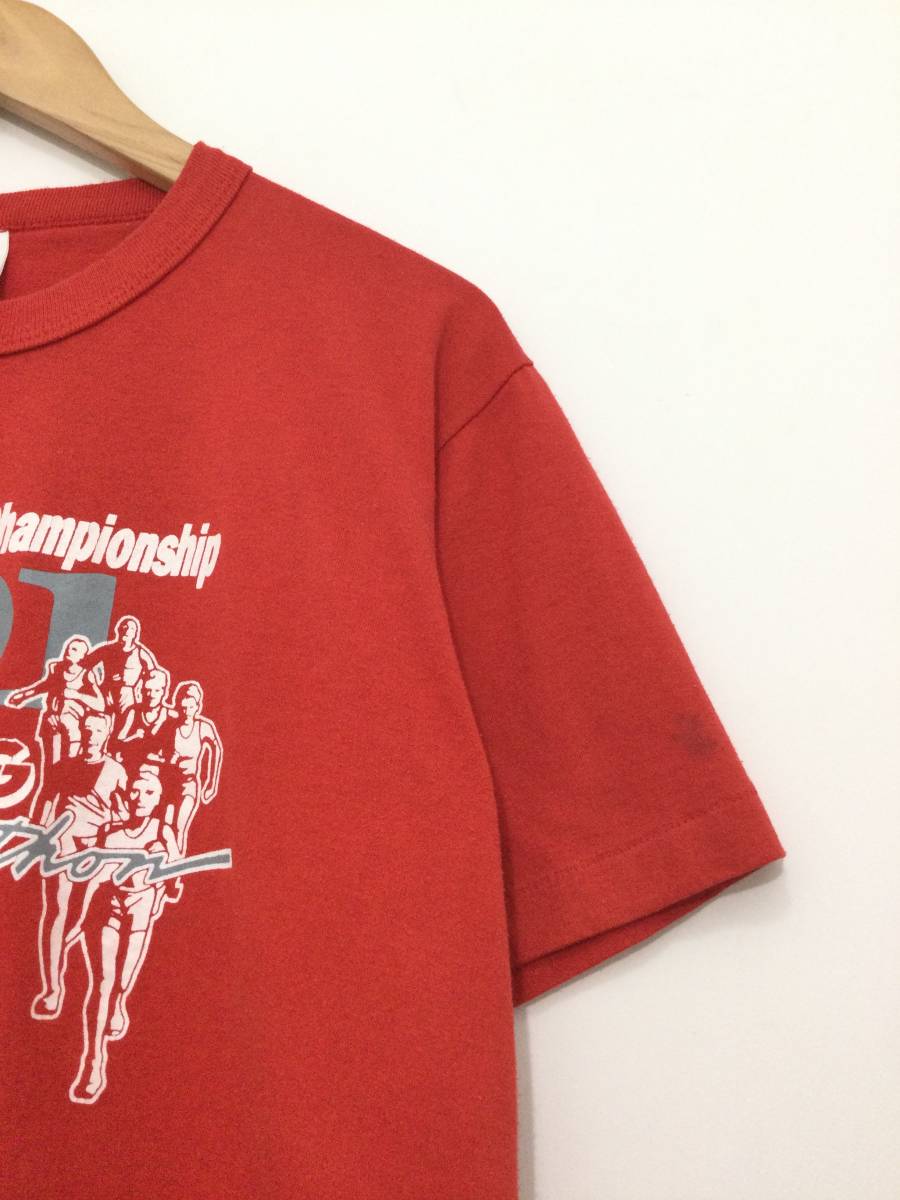 RUSSELL ATHLETIC ラッセルアスレチック USA製 半袖 Tシャツ ロゴTシャツ メンズM〜 赤系 VINTAGE 90‘s_画像3