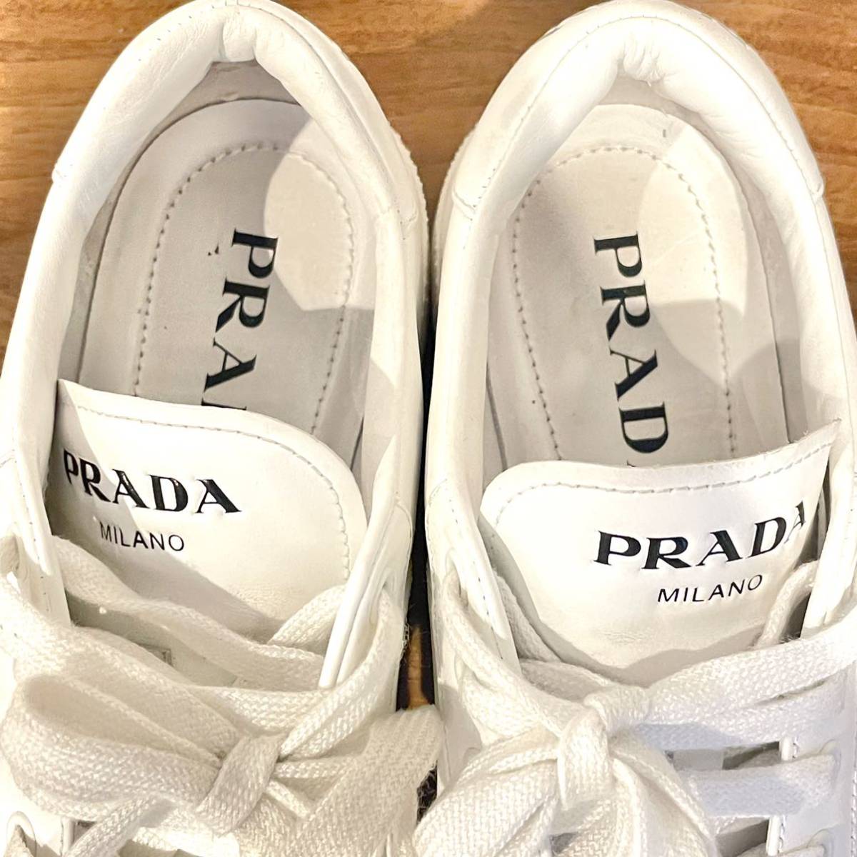 PRADA プラダ ロゴ ホワイト レザー スニーカー 1E223M 36/5