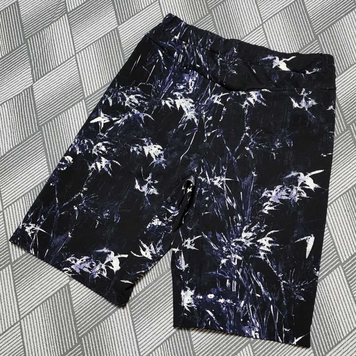 * unused goods * *TORNADO MART Tornado Mart bamboo ( bamboo ) pattern setup high‐necked Parker × shorts Lsize black / blue purple *