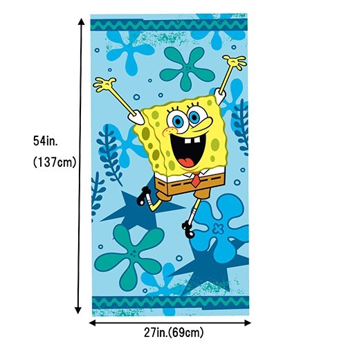 スポンジボブ ビーチタオル 17726 タオル バスタオル 大きい 大判 キャラクター 雑貨 グッズ ボブ Sponge Bob_画像2