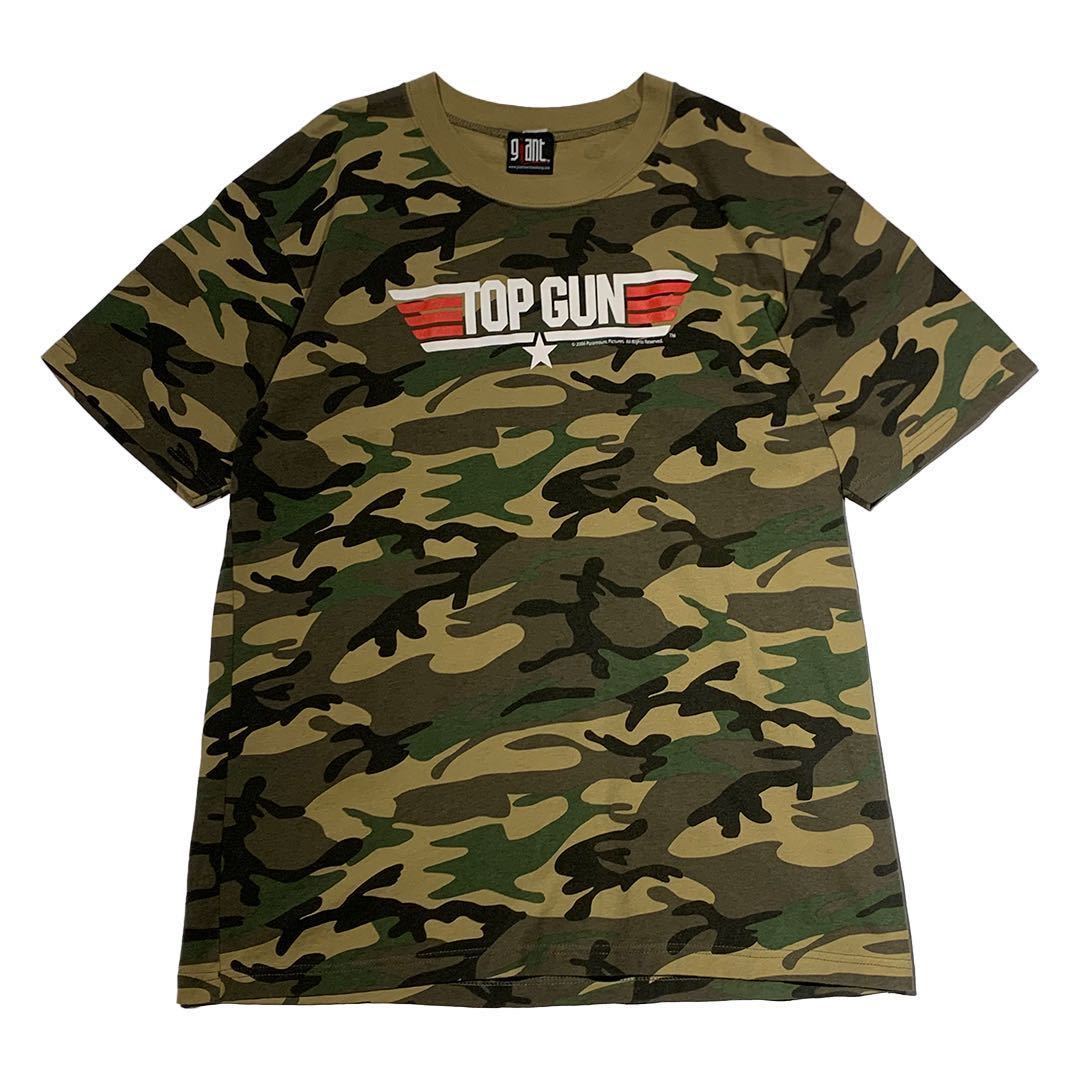 最も完璧な 00s 希少 ビンテージ 2000年代 ジャイアント トップガン カモ柄 プリントTシャツ TOPGUN 社製 giant 文字、ロゴ 最も完璧な 00s 希少 ビンテージ 2000年代 ジャイアント トップガン カモ柄 プリントTシャツ TOPGUN 社製 giant 文字、ロゴ