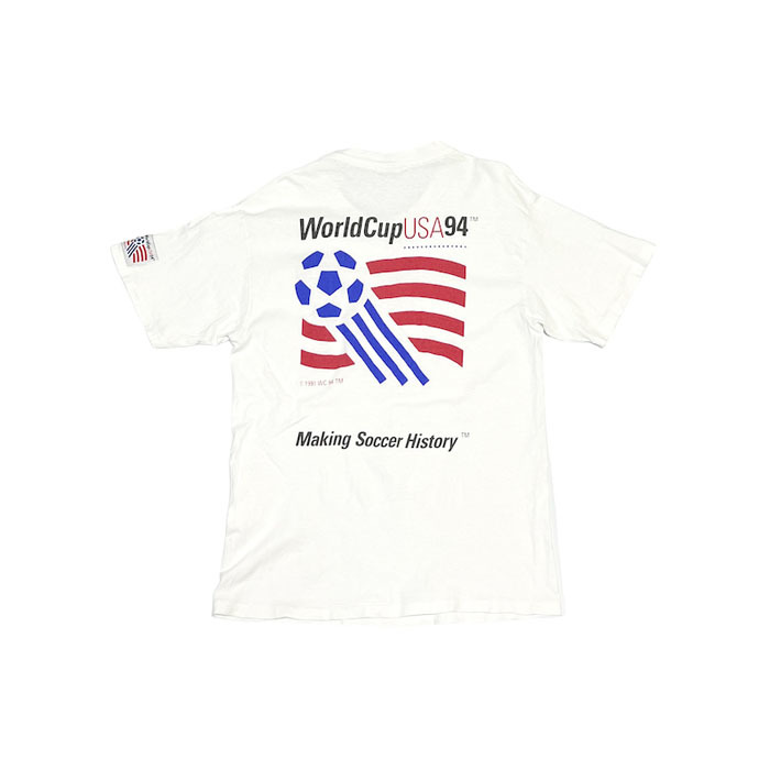 有名な高級ブランド Cup World USA製 【送料無料】90s USA サッカー フットボール 古着 vintage Tシャツ 94 文字、ロゴ