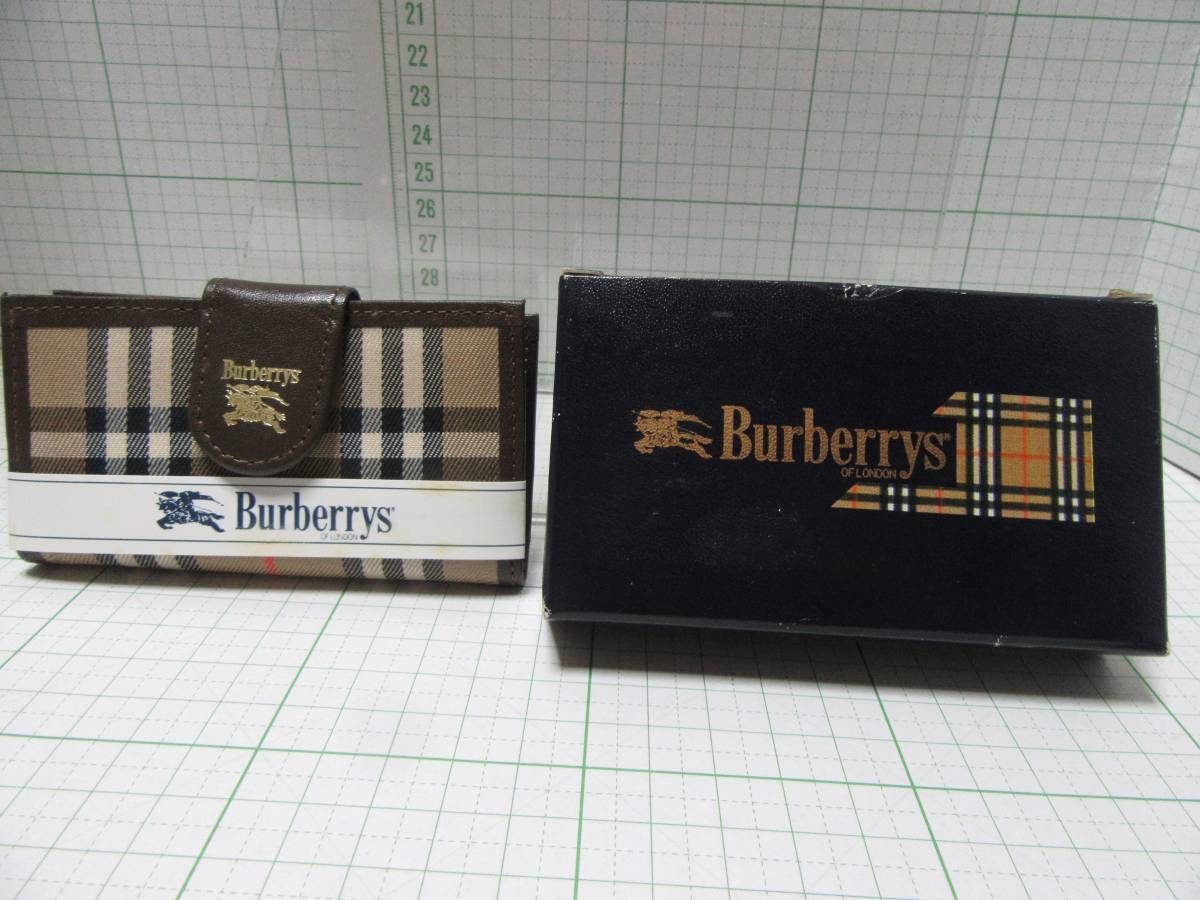  редкий предмет * чехол для ключей ключ папка - Burberry zBurberrys of London сделано в Японии проверка 4 полосный крюк дом хранение товар G64