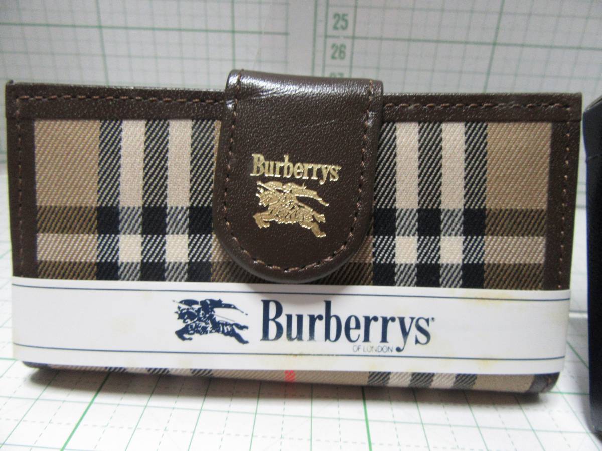 レア物◆キーケース キーフォルダー バーバリーズ Ｂｕｒｂｅｒｒｙｓ ｏｆ Ｌｏｎｄｏｎ 日本製 チェック ４連 フック　自宅保管品Ｇ６４