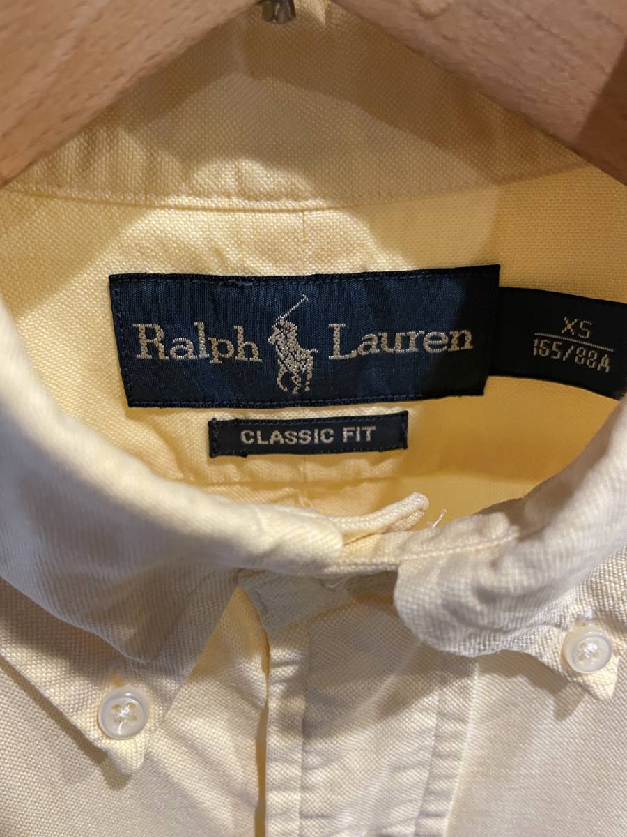 Polo Lauren Polo Ralph Lauren кнопка down рубашка короткий рукав оттенок желтого XS размер импорт б/у одежда used Golf рубашка 