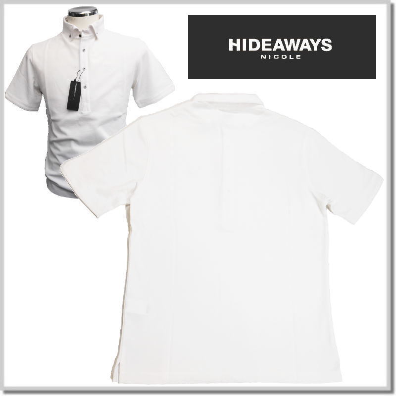 ハイダウエイ HIDEAWAYS NICOLE カノコボタンダウンポロシャツ 3265-9530-09(WHITE)-48(L) 半袖ポロシャツ カットソー_画像7