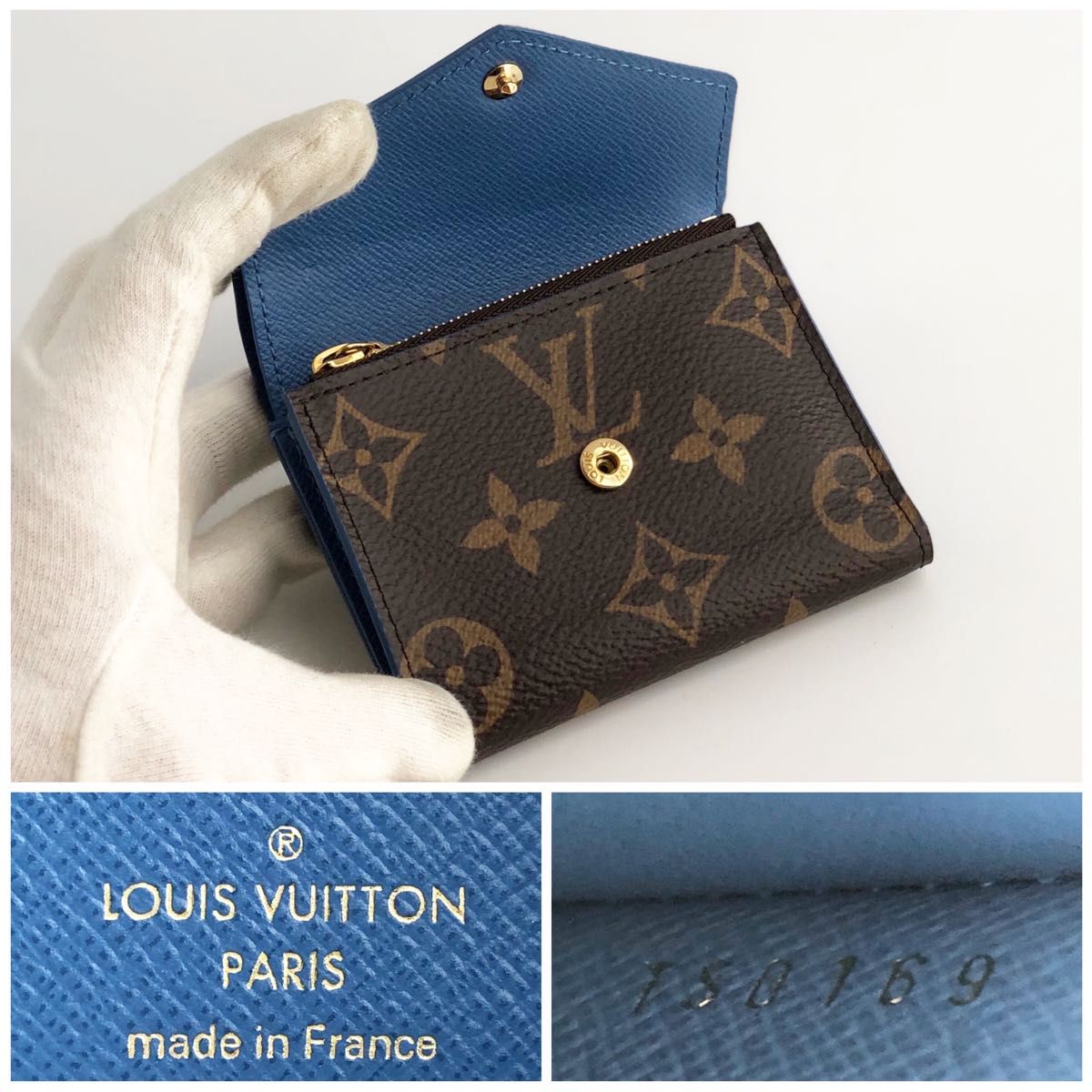 限定色　ルイヴィトン　LOUIS VUITTON ポルトフォイユ　ゾエ　ブルージーン　レア　廃盤　モノグラム　ミニ財布