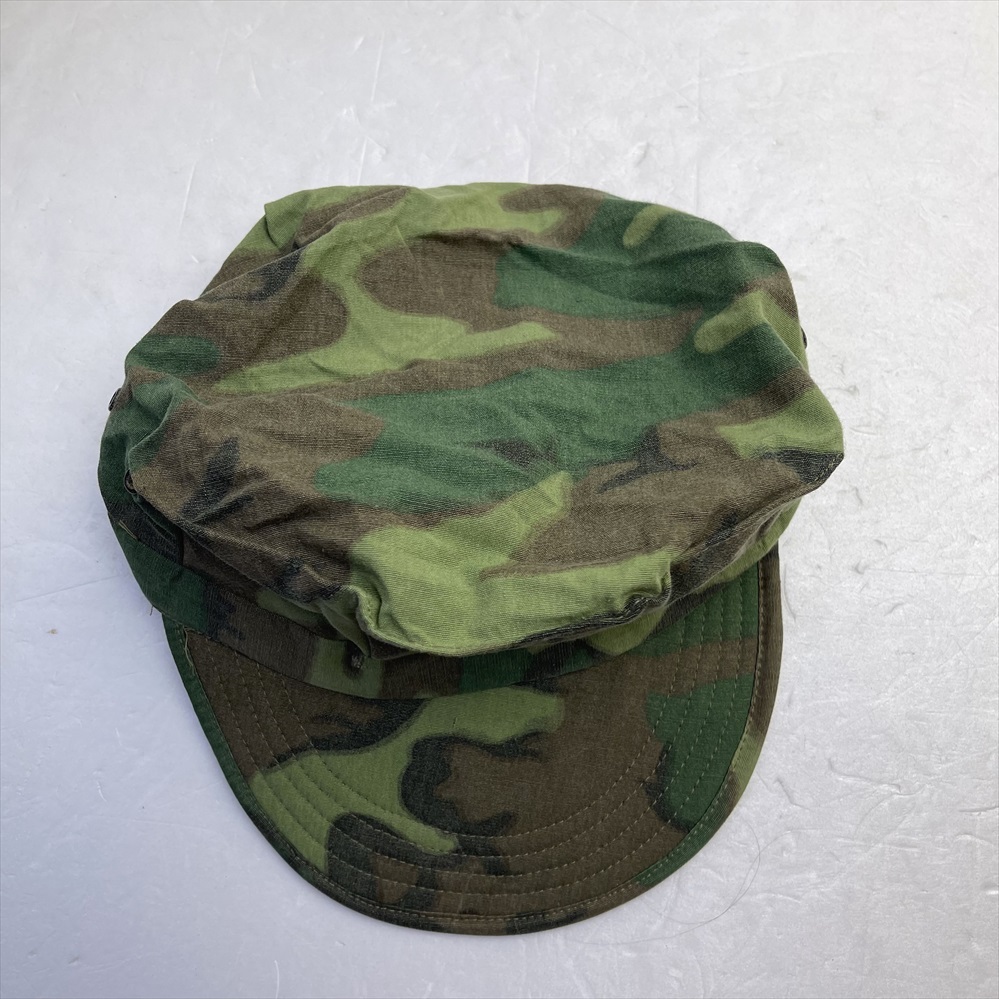 ベトナム戦争 ERDL ノンリップ グリーンリーフ実物生地使用 レプリカ 八角帽 MCキャップの画像3