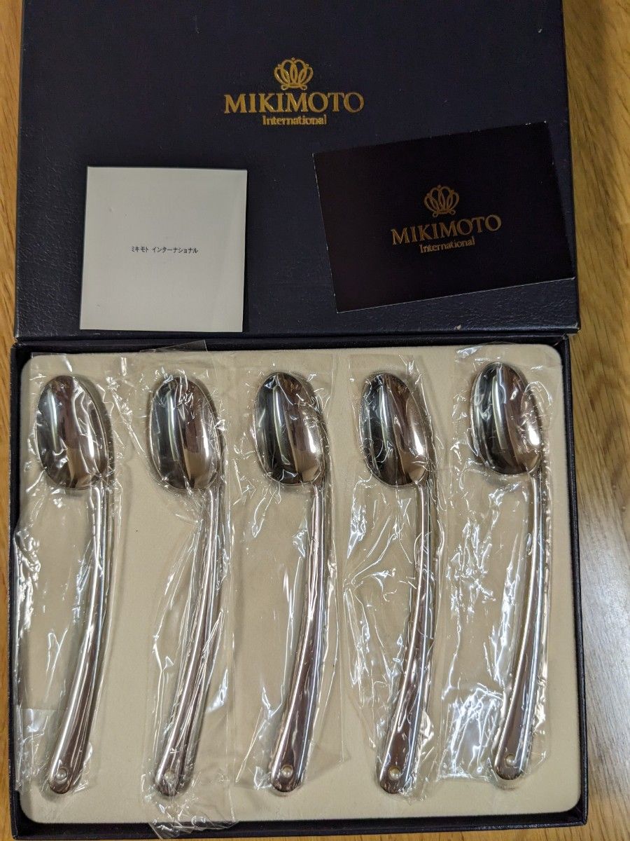 未使用　MIKIMOTO　ミキモト　スプーン5本セット　真珠　パール　シルバー