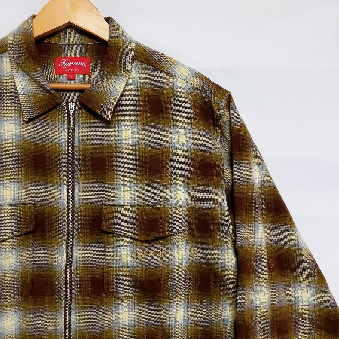 売筋品 Supreme Shadow Plaid Flannel Zip Up Shirt 22AW 22FW