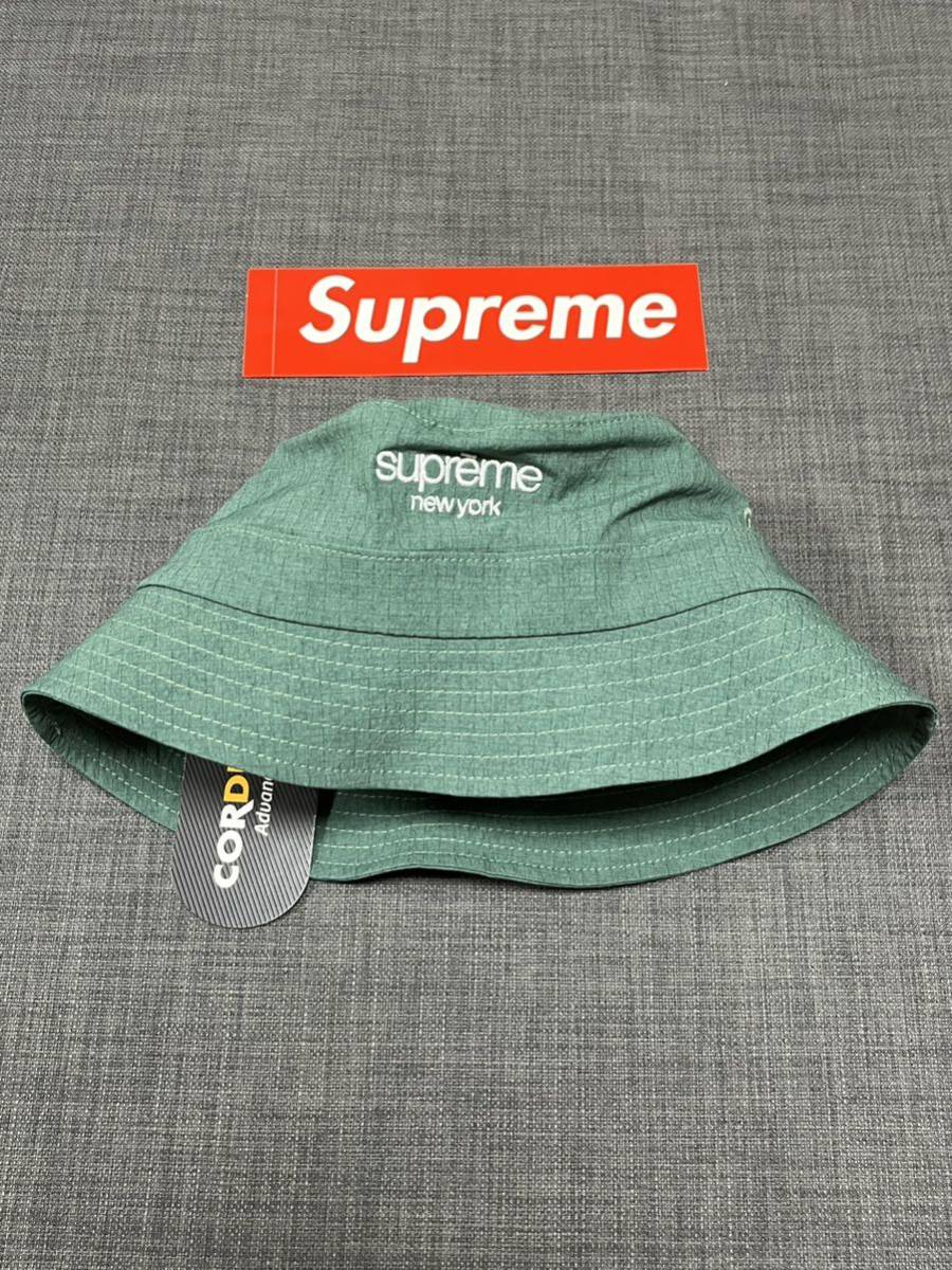 送料無料 M/L 緑 Supreme Cordura Ripstop Crusher Green シュプリーム コーデュラ リップストップ ハット  バケハ 23SS Classic Logo 新品