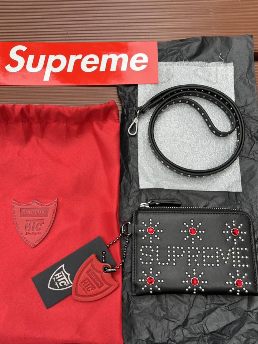 送料無料 黒 Supreme Hollywood Trading Company Studded Wallet Black