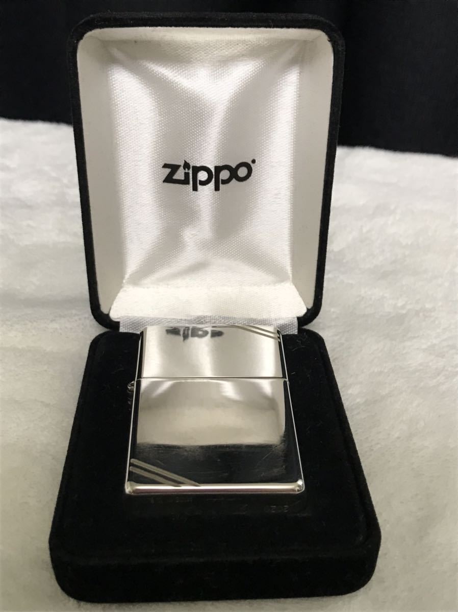 ZIPPO ジッポー ジッポ オイルライター スターリングシルバー STERLING SILVER 純銀 2020年製 中古品 1937レプリカ ダイアゴナルライン