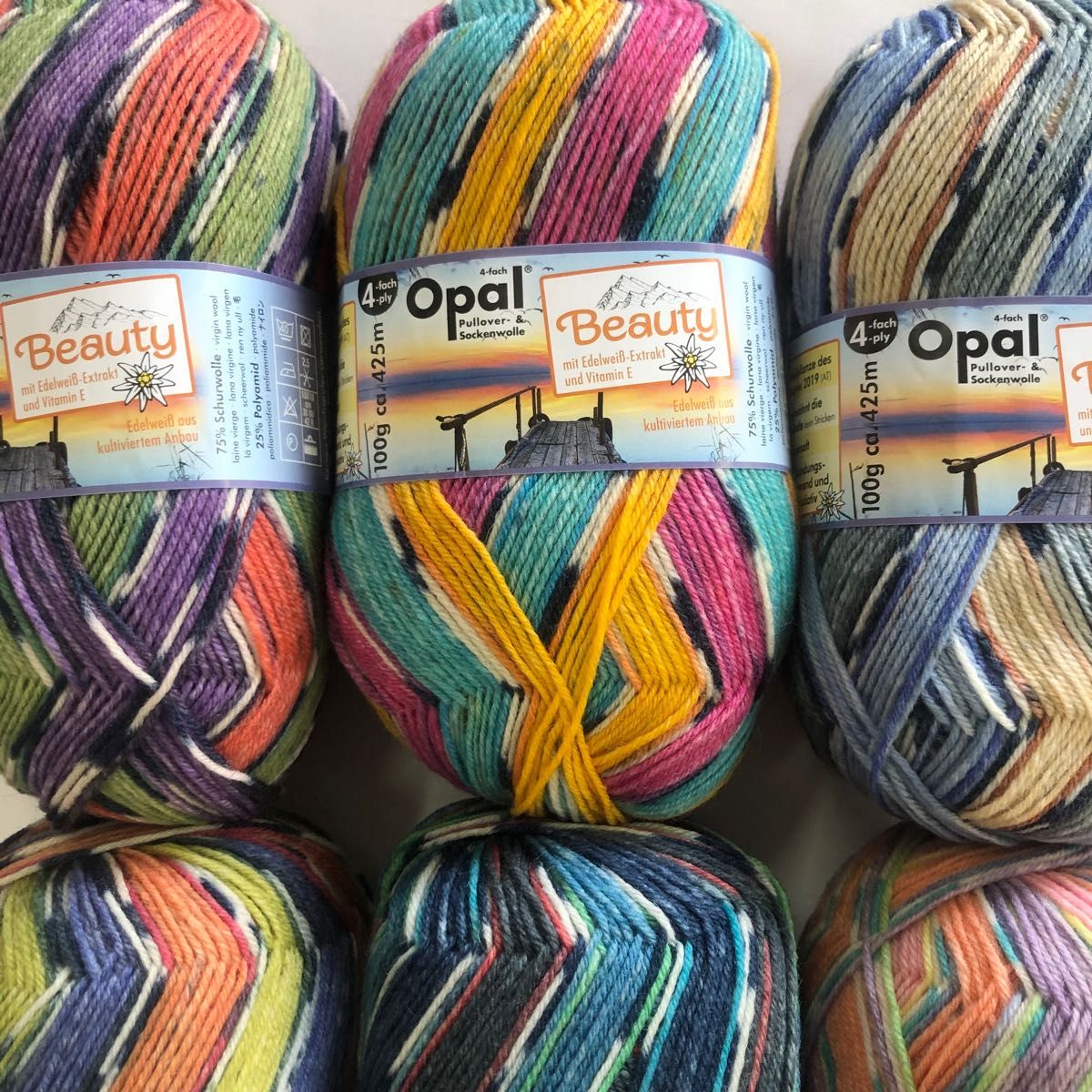Opal毛糸　ビューティー　beauty 3 全6色セット