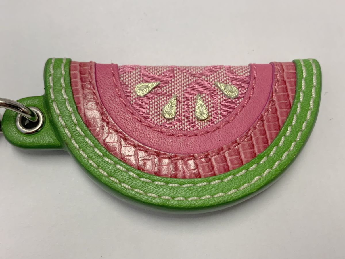 T408-H16-83* COACH Coach key holder strap bag charm watermelon total length approximately 12.5cm ⑥