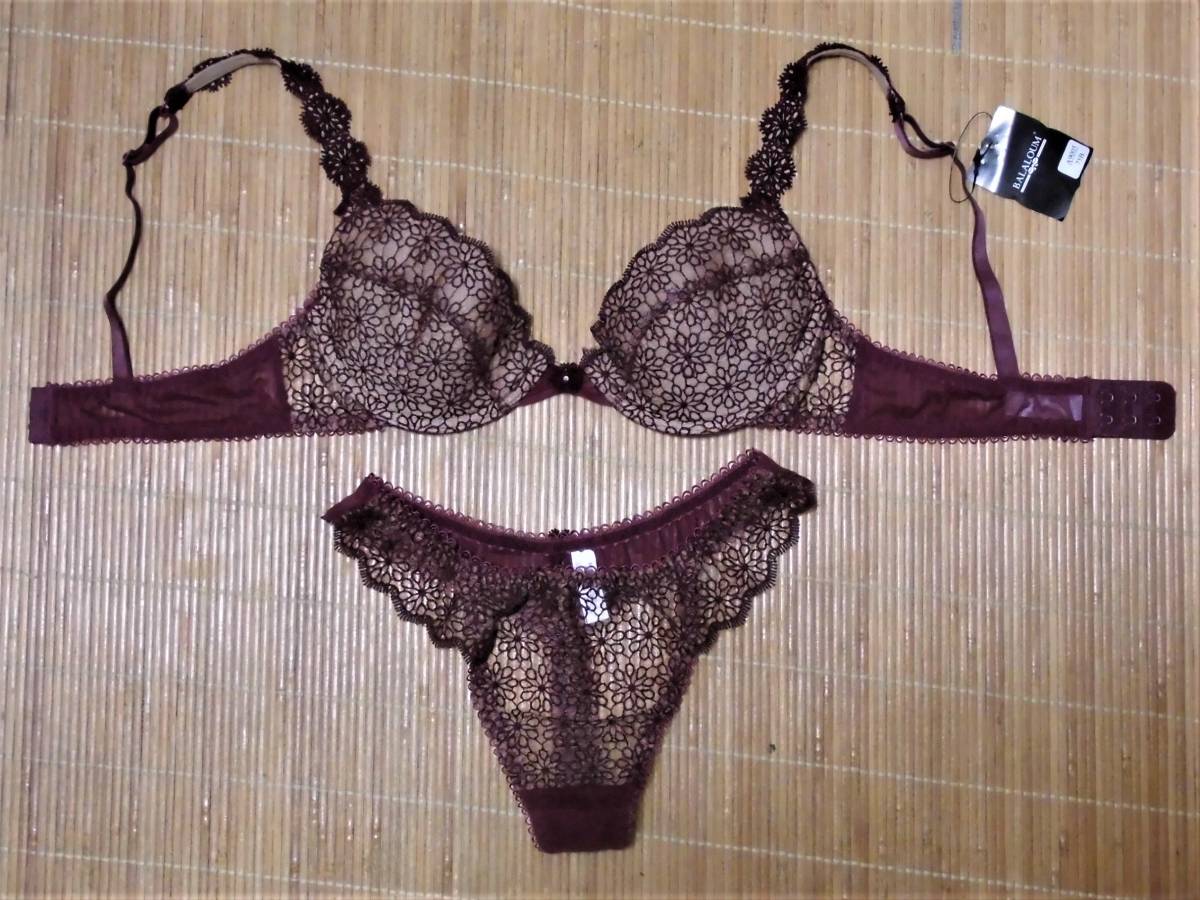 ★【新品未使用】ブラジャー＆＆Tバックショーツ (サイズ:75B／Ｌ) ワイヤー有・パッド有 BALALOUM製 ナイロン92％＋スパンデックス8％_画像7