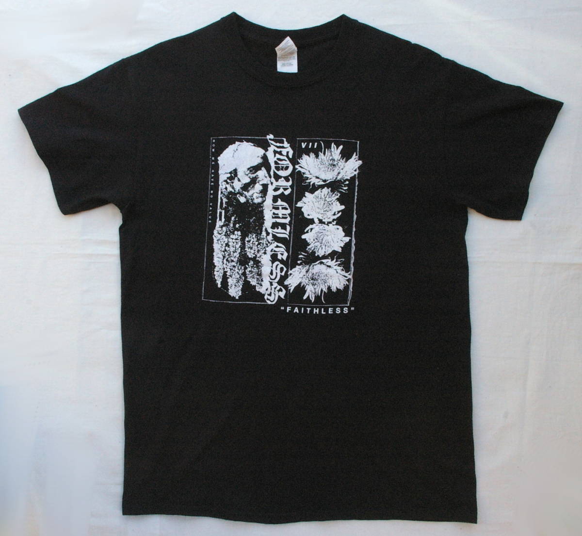 半袖プリントTシャツ 表記サイズM GILDAN Heavy Cotton FAITHLESS 古着 中古 ユーズド 