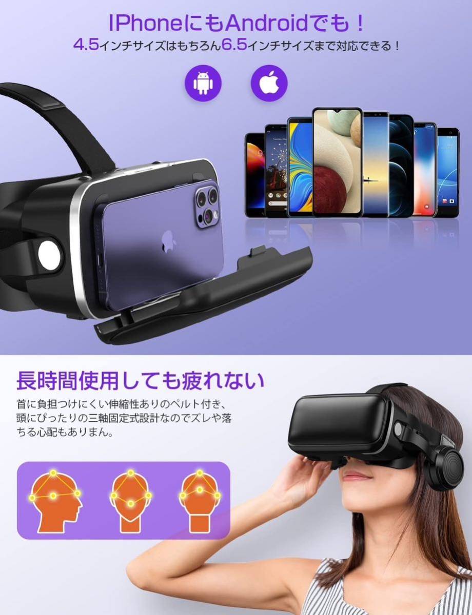 Tethys VRゴーグル VRヘッドセット スマホ用VRゴーグル